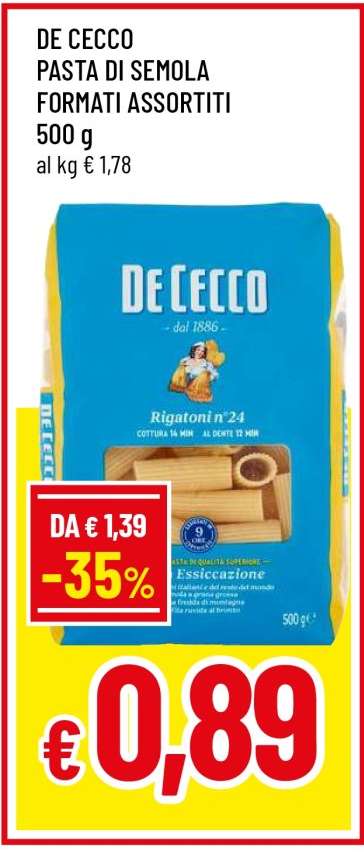 DE CECCO PASTA DI SEMOLA FORMATI ASSORTITI