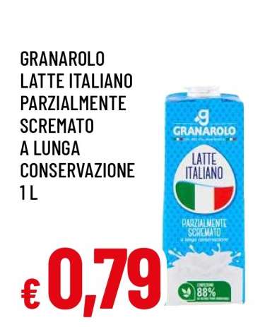GRANAROLO LATTE ITALIANO PARZIALMENTE SCREMATO A LUNGA CONSERVAZIONE 1 L