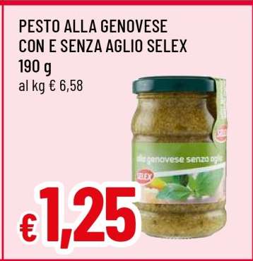 PESTO ALLA GENOVESE CON E SENZA AGLIO SELEX