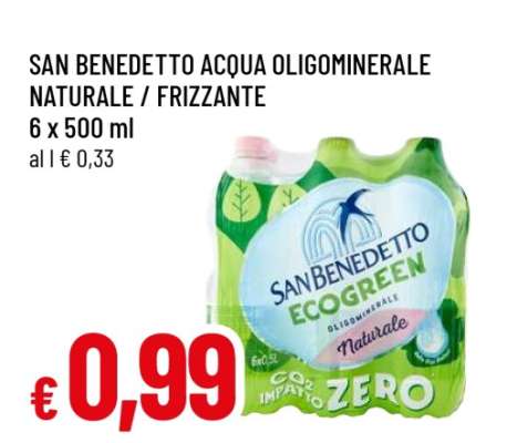 SAN BENEDETTO ACQUA OLIGOMINERALE NATURALE / FRIZZANTE