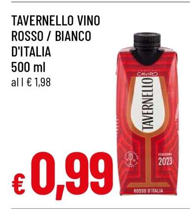 Tavernello Vino Rosso/Bianco D'Italia