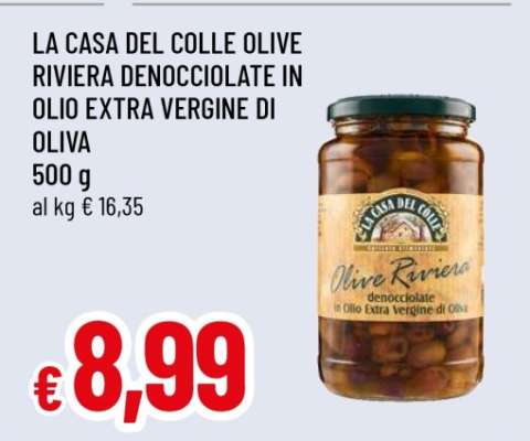 LA CASA DEL COLLE OLIVE RIVIERA DENOCCIOLATE IN OLIO EXTRA VERGINE DI OLIVA