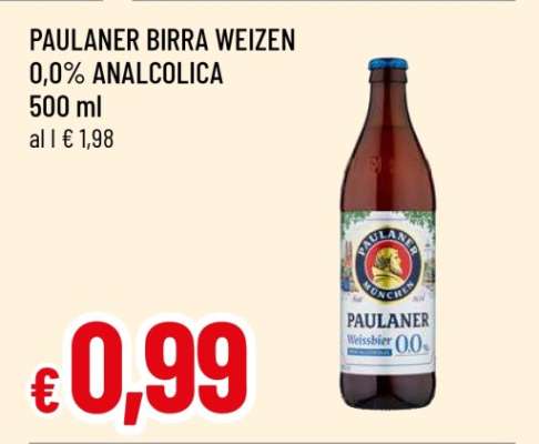 PAULANER BIRRA WEIZEN 0,0% ANALCOLICA