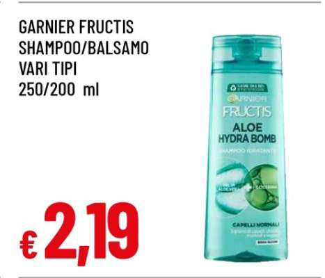 GARNIER FRUCTIS SHAMPOO/BALSAMO VARI TIPI