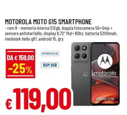 MOTOROLA MOTO G15 SMARTPHONE
