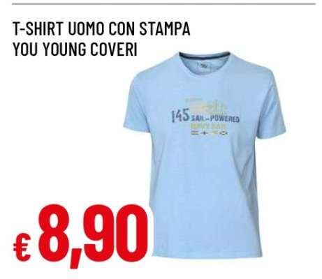 T-SHIRT UOMO CON STAMPA YOU YOUNG COVERI