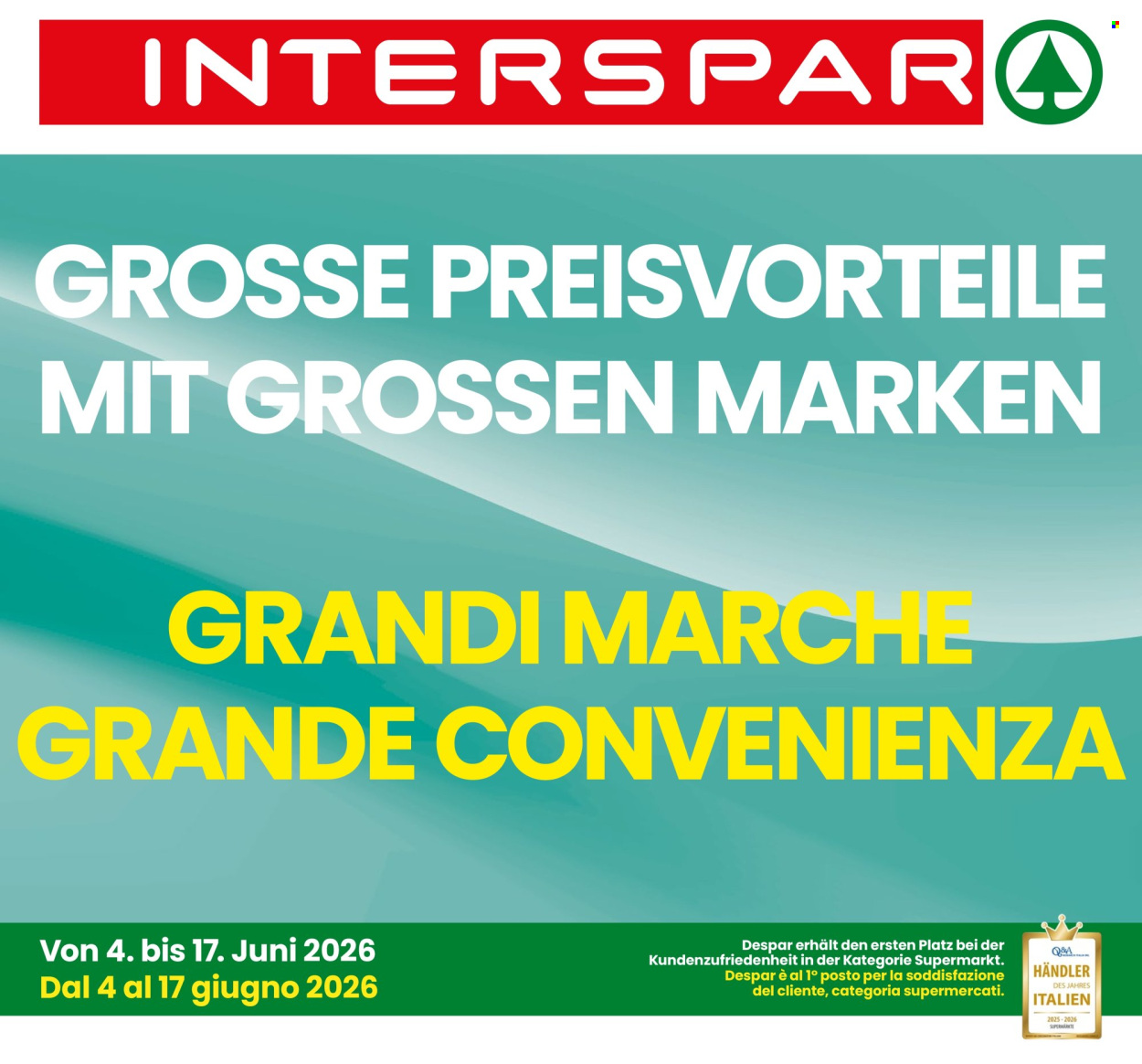 Leták Interspar - 4.6.2026 - 17.6.2026. Strana 1