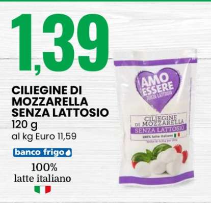 CILIEGINE DI MOZZARELLA SENZA LATTOSIO