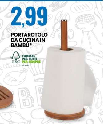PORTAROTOLO DA CUCINA IN BAMBÙ