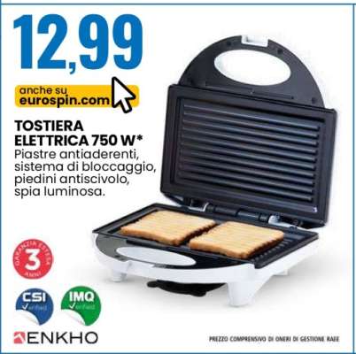 TOSTIERA ELETTRICA 750 W