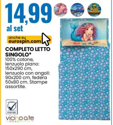 COMPLETO LETTO SINGOLO