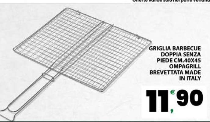 GRIGLIA BARBECUE DOPPIA SENZA PIEDE CM.40X45