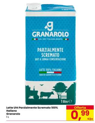 Latte Uht Parzialmente Scremato 100% Italiano