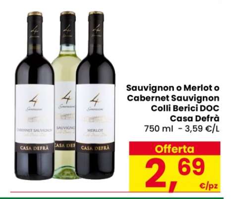 Sauvignon o Merlot o Cabernet Sauvignon Colli Berici DOC Casa Defrà