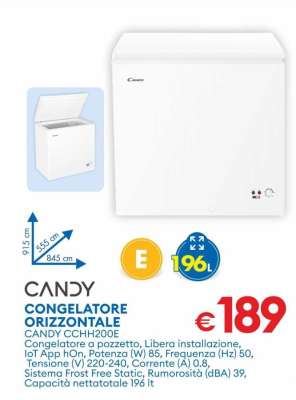 CANDY CONGELATORE ORIZZONTALE