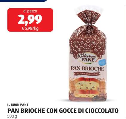 PAN BRIOCHE CON GOCCE DI CIOCCOLATO
