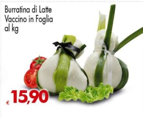 Burratina di Latte Vaccino in Foglia al kg