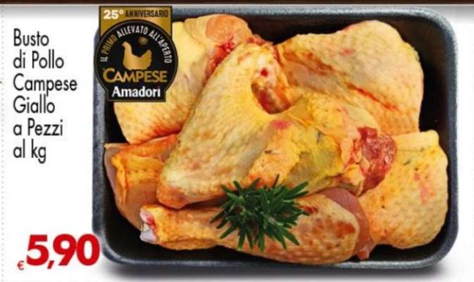 Busto di Pollo Campese Giallo a Pezzi al kg