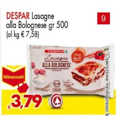 DESPAR Lasagne alla Bolognese gr 500