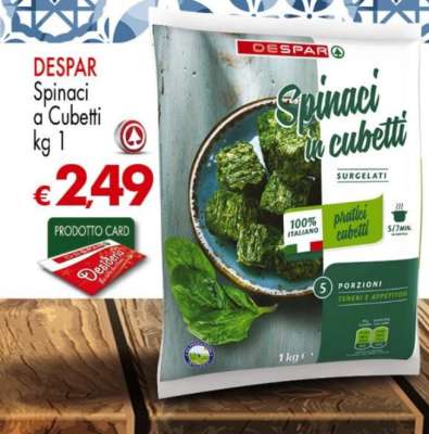 DESPAR Spinaci a Cubetti kg 1