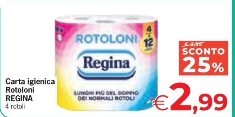 Carta Igienica Rotoloni Regina