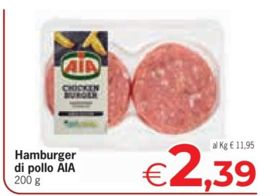 HAMBURGER DI POLLO AIA