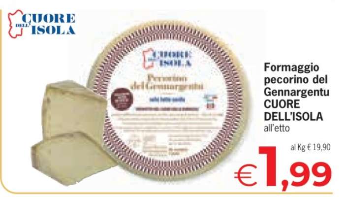 Formaggio pecorino del Gennargentu CUORE DELL’ISOLA all’etto