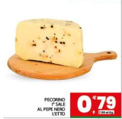 PECORINO 1° SALE AL PEPE NERO L'ETTO