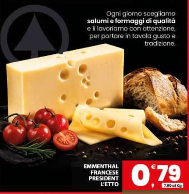 EMMENTHAL FRANCESE PRESIDENT L'ETTO