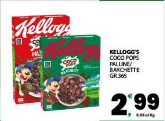 KELLOGG'S COCO POPS PALLINE/BARCHETTE GR.365