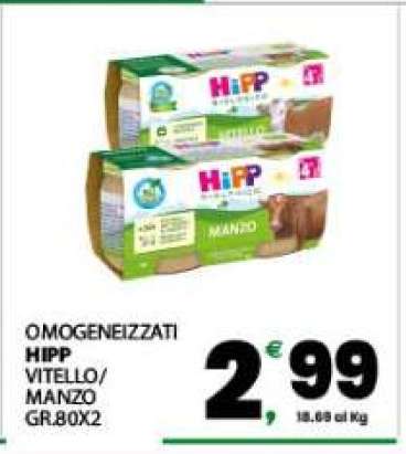 OMOGENEIZZATI HIPP VITELLO/MANZO GR.80X2