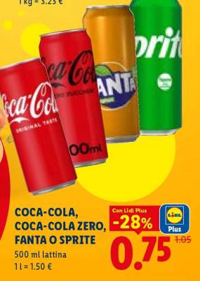 COCA-COLA, COCA-COLA ZERO, FANTA O SPRITE