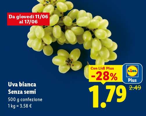 Uva bianca senza semi