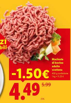 Macinato di bovino adulto scottona