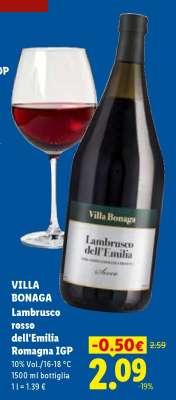 VILLA BONAGA Lambrusco rosso dell'Emilia Romagna IGP