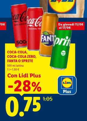 COCA-COLA, COCA-COLA ZERO, FANTA O SPRITE