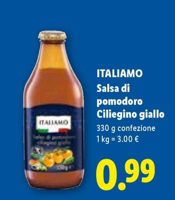 Italiamo Salsa di pomodoro ciliegino giallo