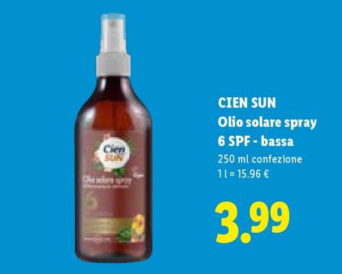 CIEN SUN Olio solare spray 6 SPF - bassa