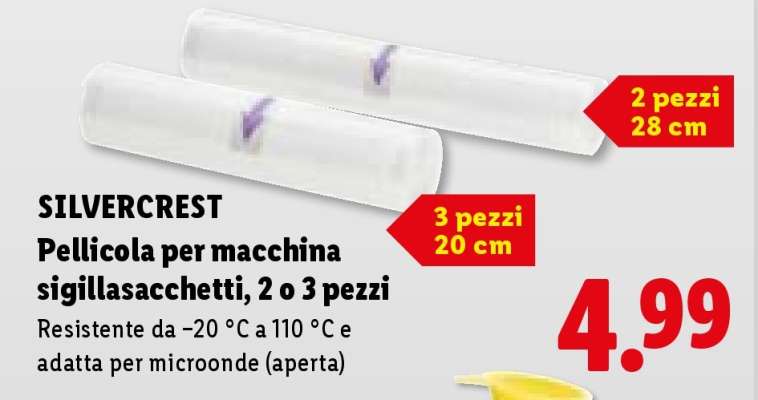 Silvercrest Pellicola per macchina sigillasacchetti, 2 o 3 pezzi