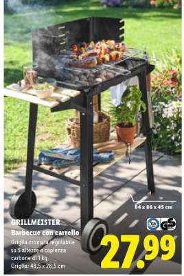 GRILLMEISTER Barbecue con carrello