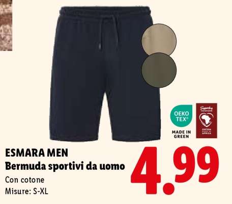 ESMARA MEN Bermuda sportivi da uomo