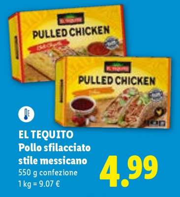 El Tequito Pollo sfilacciato stile messicano