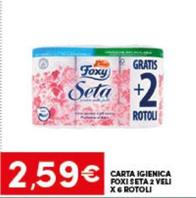 CARTA IGIENICA FOXY SETA 2 VELI X 6 ROTOLI