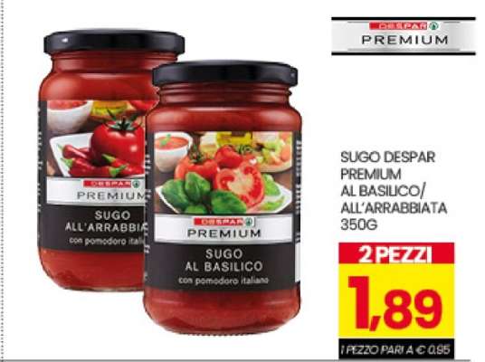 SUGO DESPAR PREMIUM AL BASILICO/ALL'ARRABBIATA