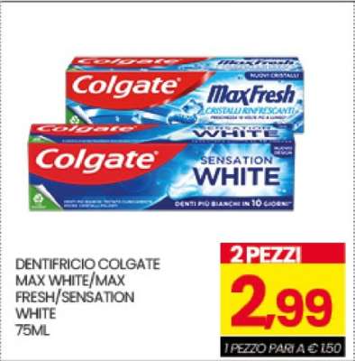 DENTIFRICIO COLGATE MAX WHITE/MAX FRESH/SENSATION WHITE