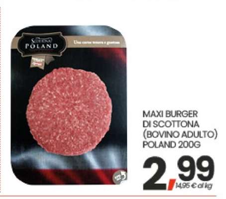 MAXI BURGER DI SCOTTONA (BOVINO ADULTO) POLAND 200G