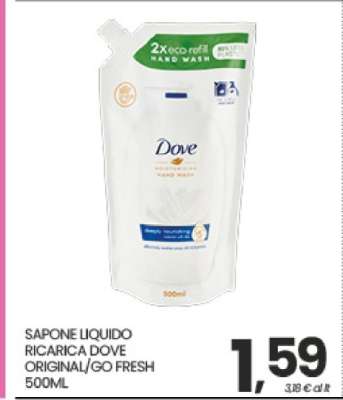 SAPONE LIQUIDO RICARICA DOVE ORIGINAL/GO FRESH 500ML