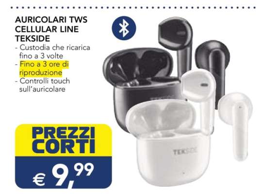 AURICOLARI TWS CELLULAR LINE TEKSIDE