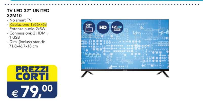 TV LED 32" UNITED 32M10
