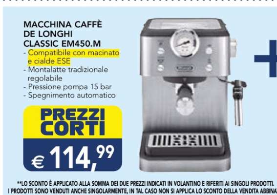 MACCHINA CAFFÈ DE LONGHI CLASSIC EM450.M
